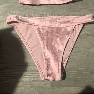 aerie size small pink ribbed bikini bottoms